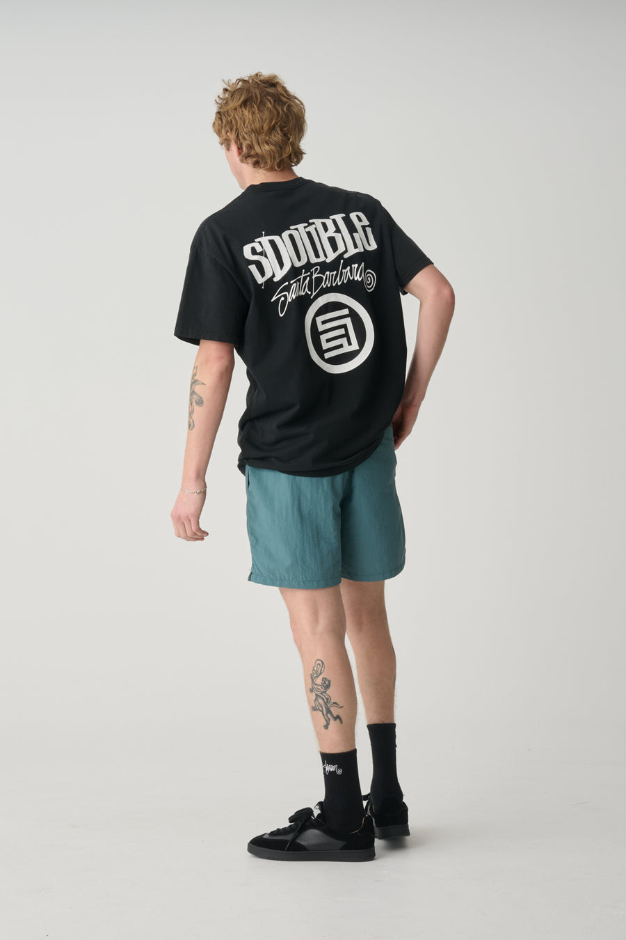 S DOUBLE COMBO PLATTER TEE - WASHED BLACK - WILDROSE