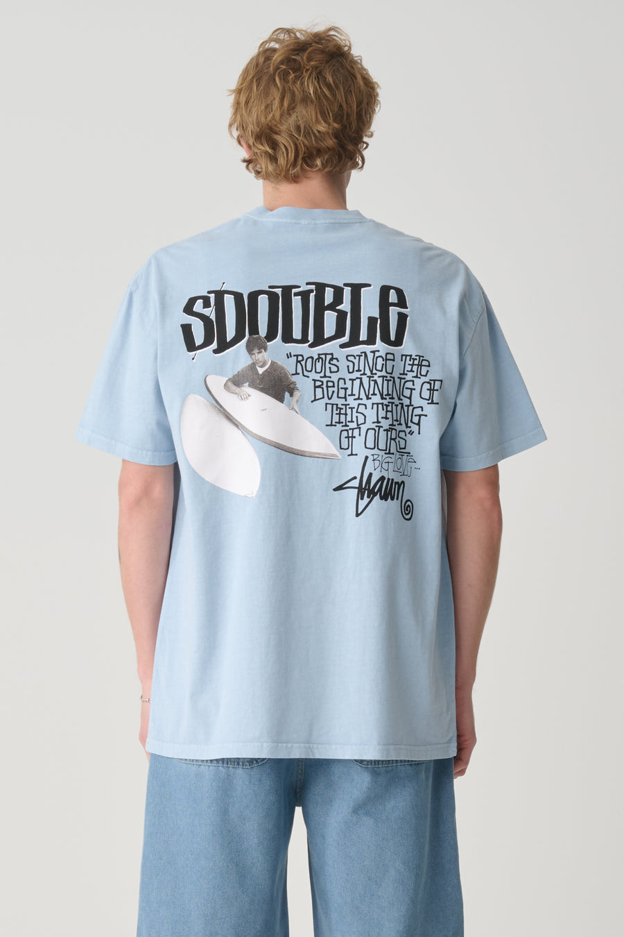 S DOUBLE PINTAILS TEE - WASHED BLUE - WILDROSE