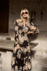 IVY + JACK ADDITION PEACH FLORAL LS SHIRRED WAIST TIERED MAXI DRESS - WILDROSE