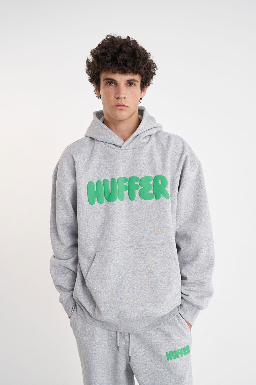 HUFFER MENS ARCADE HOOD/JUICY - GREY MARLE - WILDROSE