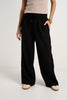 STORIES TO BE TOLD TOWNIE ONYX VELVET STRIPE SIDE WIDE LEG PANTS - WILDROSE
