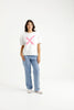 HOMELEE WYLDER TEE - WHITE WITH A CANDY PINK X - WILDROSE