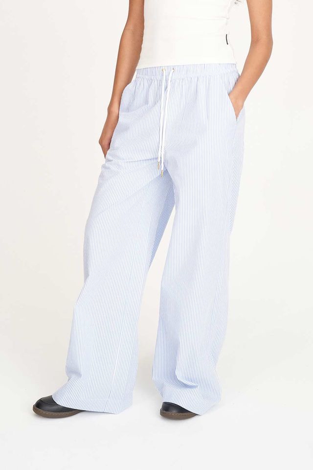 HUFFER CRUISE LOUNGE PANT - ICE BLUE STRIPE - WILDROSE