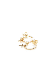 STOLEN GIRLFRIENDS CLUB STOLEN CROSS ANCHOR SLEEPER - GOLD PLATED