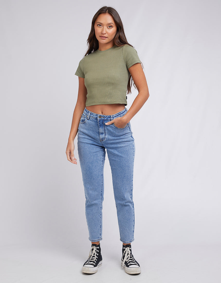 SILENT THEORY HARLEM RIB TEE - KHAKI