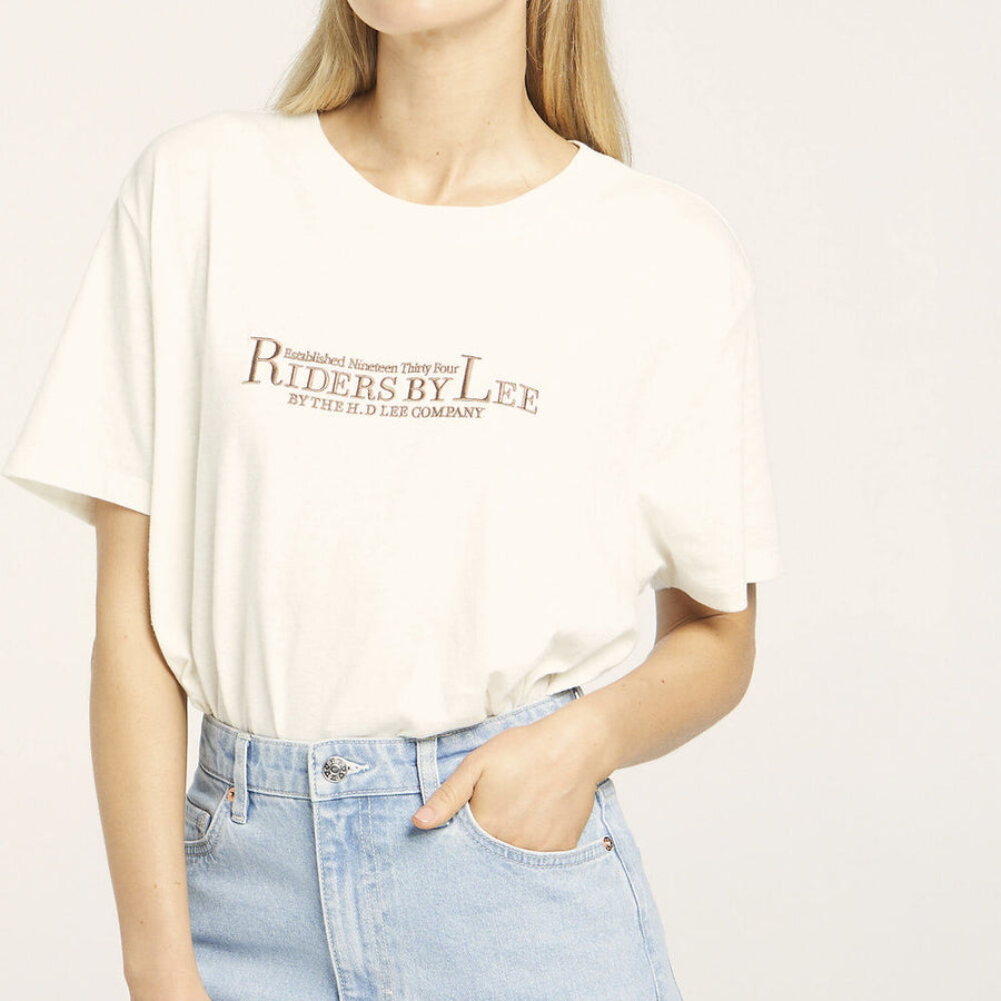 RIDERS RELAXED TEE - VINTAGE WHITE - WILD ROSE